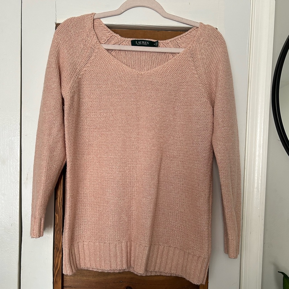 Ralph Lauren Blush V-Neck Sweater